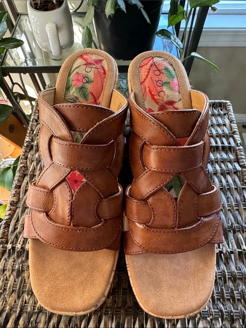 B.O.C. Cora Platform Wedge Sandals Cork Inspired Women’s Size 10